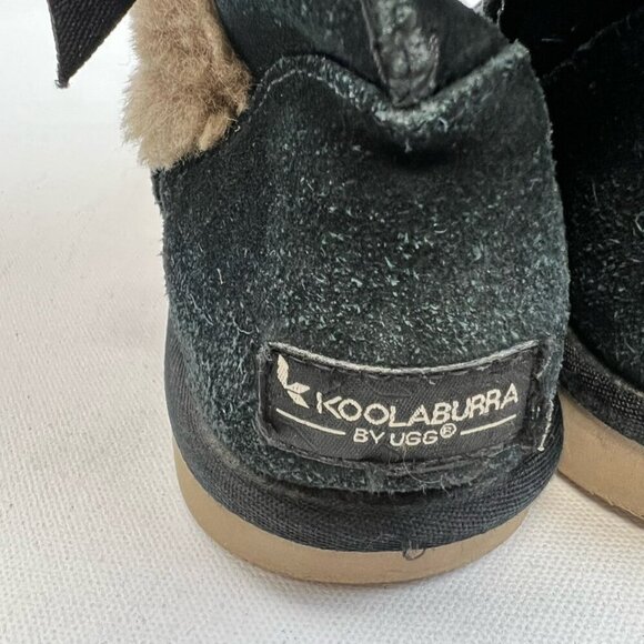 Ugg Australia Womens Koolaburra Comfort Boots Black Suede Bow Mid Calf Pull On 6 - Picture 11 of 11
